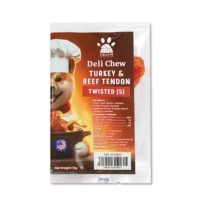 SingAPaw Deli Chew Turkey & Beef Tendon Twisted