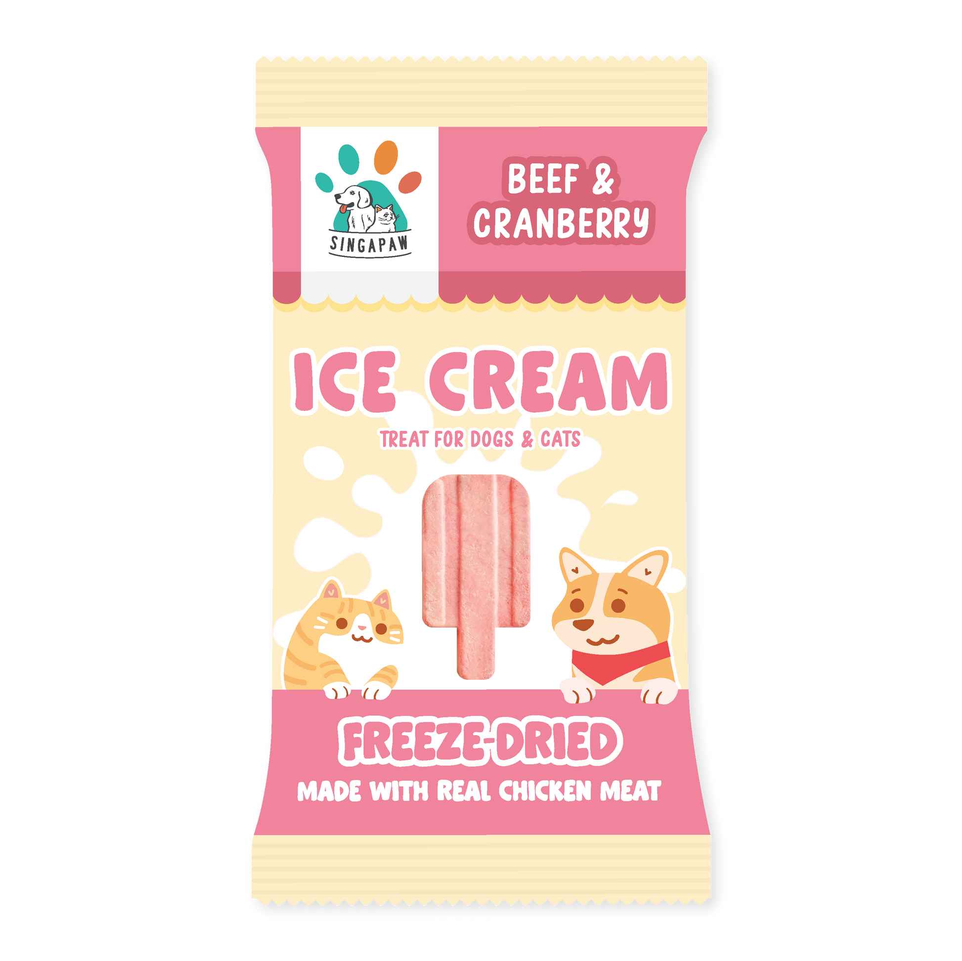 SingAPaw Freeze-Dried Ice Cream Beef & Cranberry