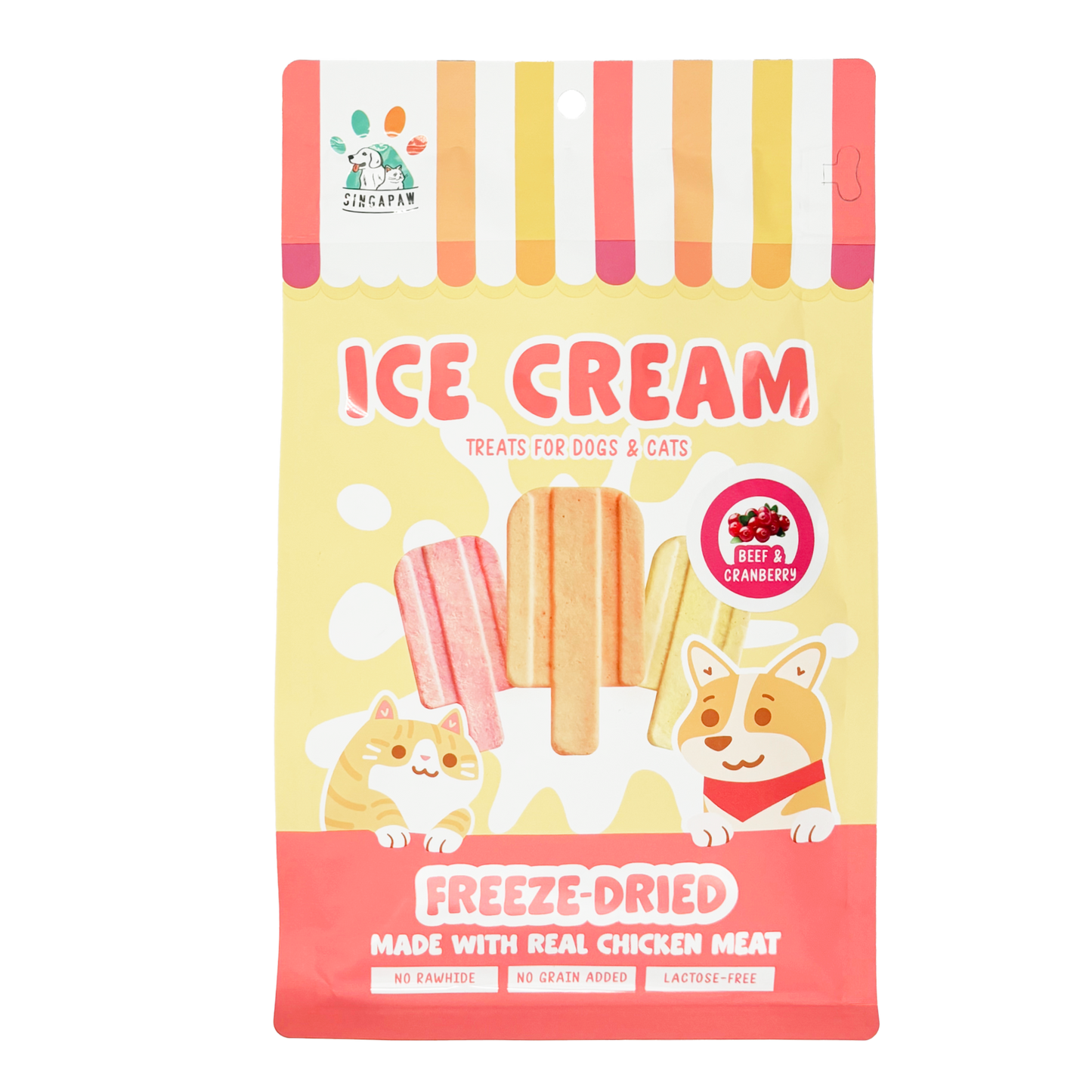 SingAPaw Freeze-Dried Ice Cream Beef & Cranberry