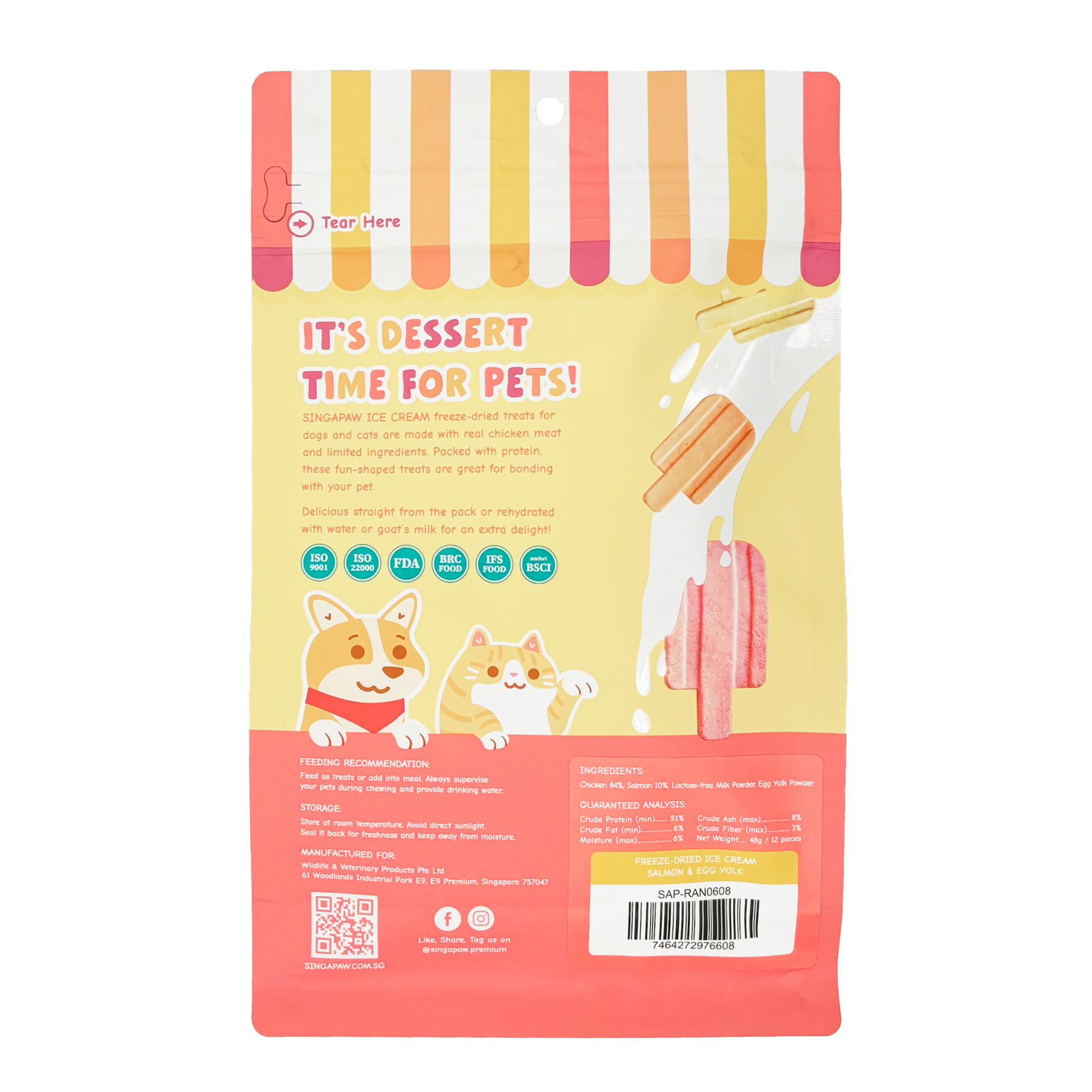 SingAPaw Freeze-Dried Ice Cream Salmon & Egg Yolk