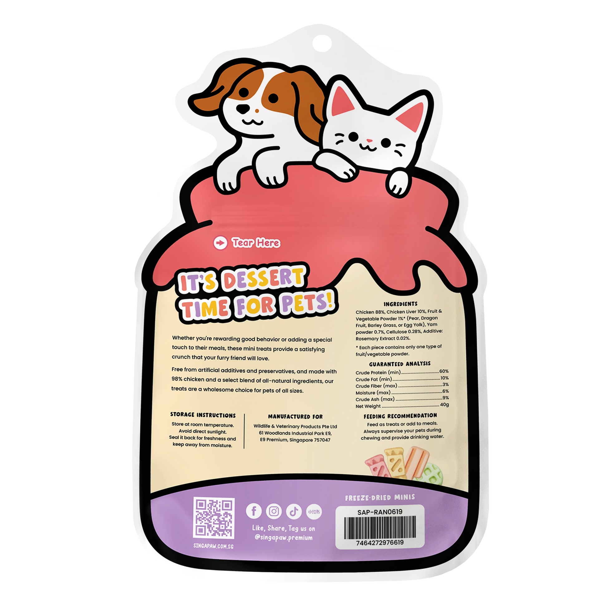 SingAPaw Freeze-Dried Minis Chicken