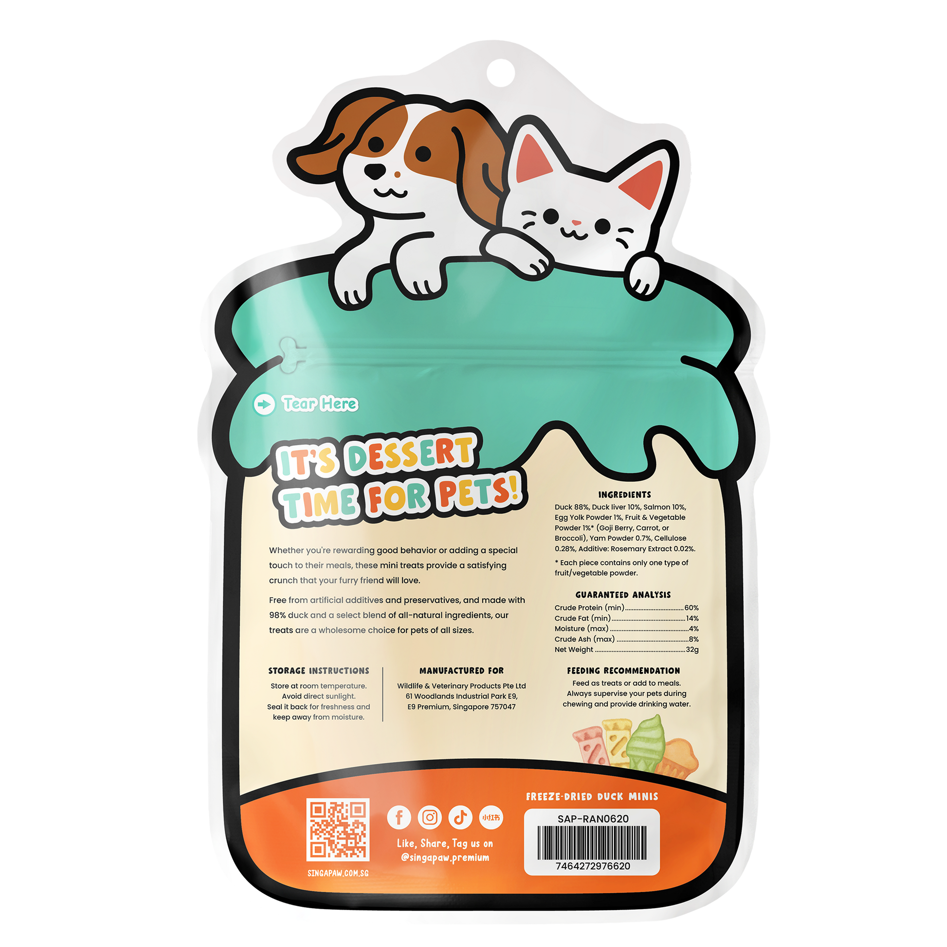SingAPaw Freeze-Dried Minis Duck