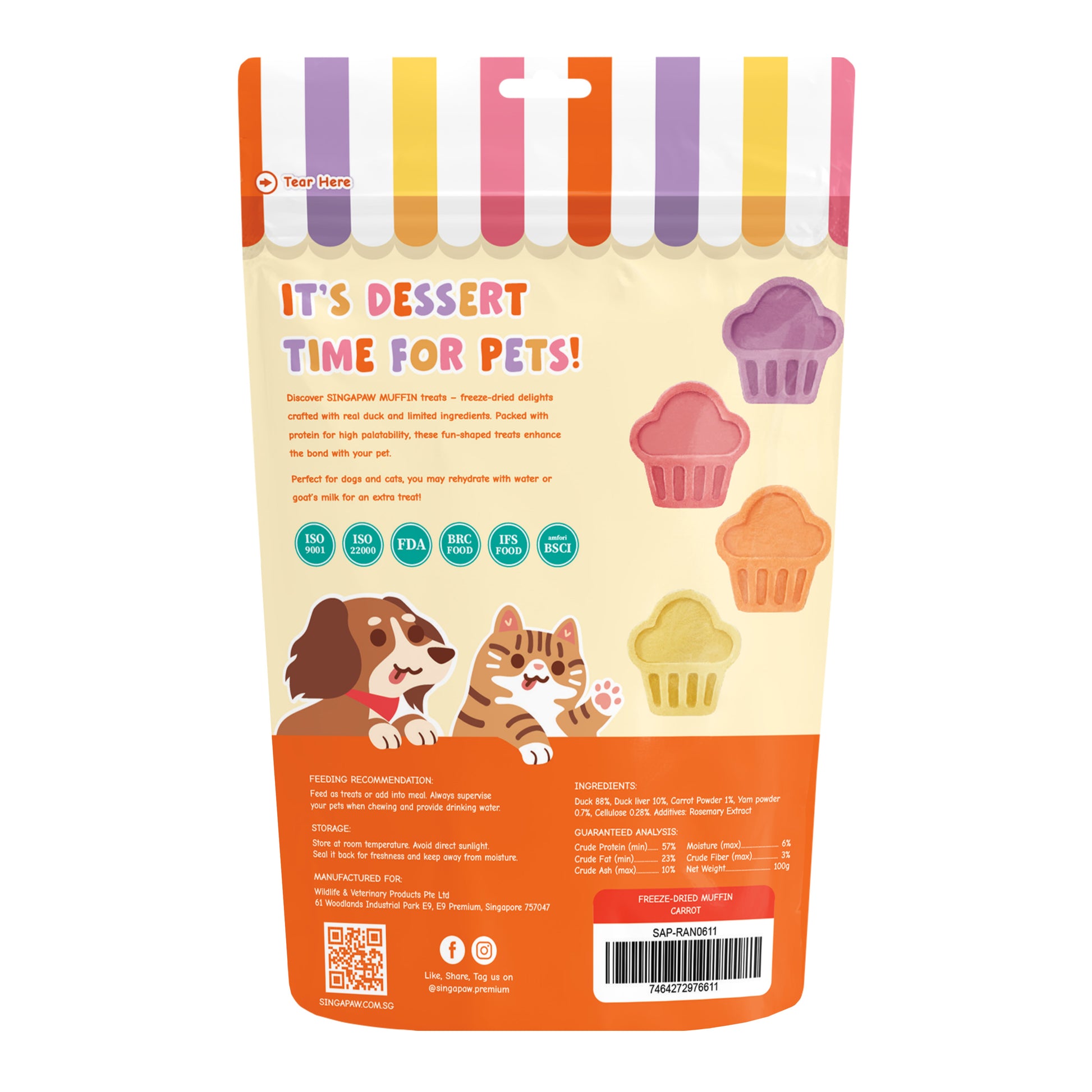 SingAPaw Freeze-Dried Muffin Carrot