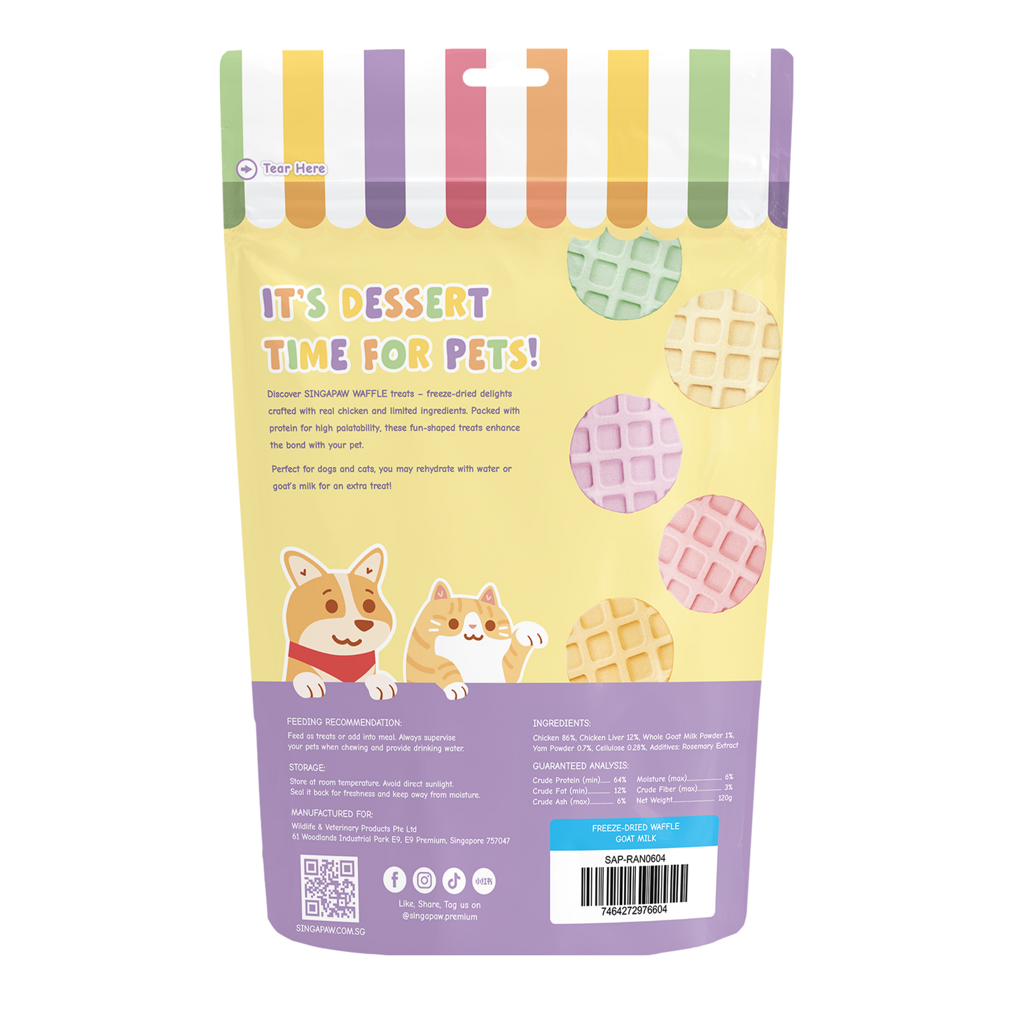 SingAPaw Freeze-Dried Waffle Goat Milk