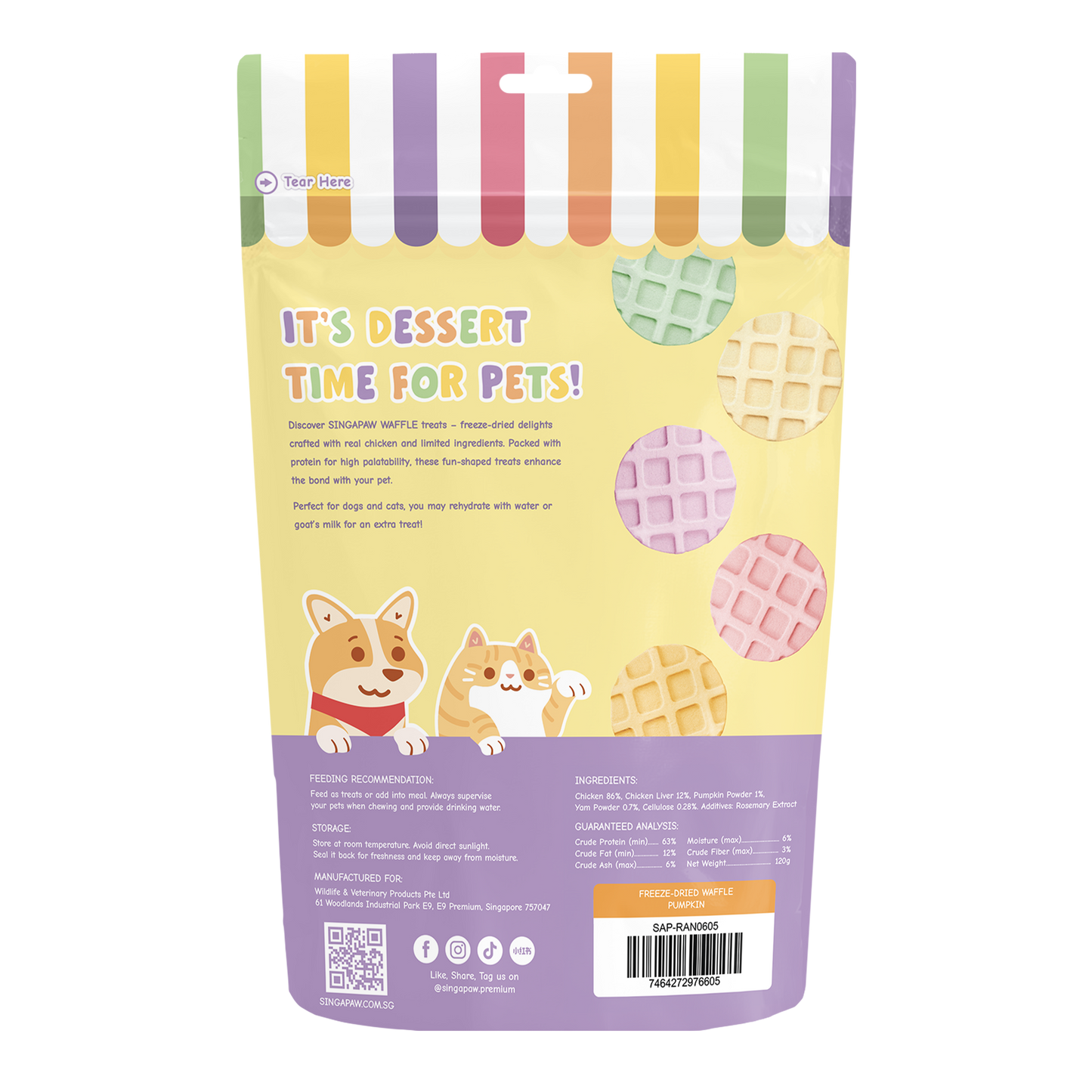 SingAPaw Freeze-Dried Waffle Pumpkin