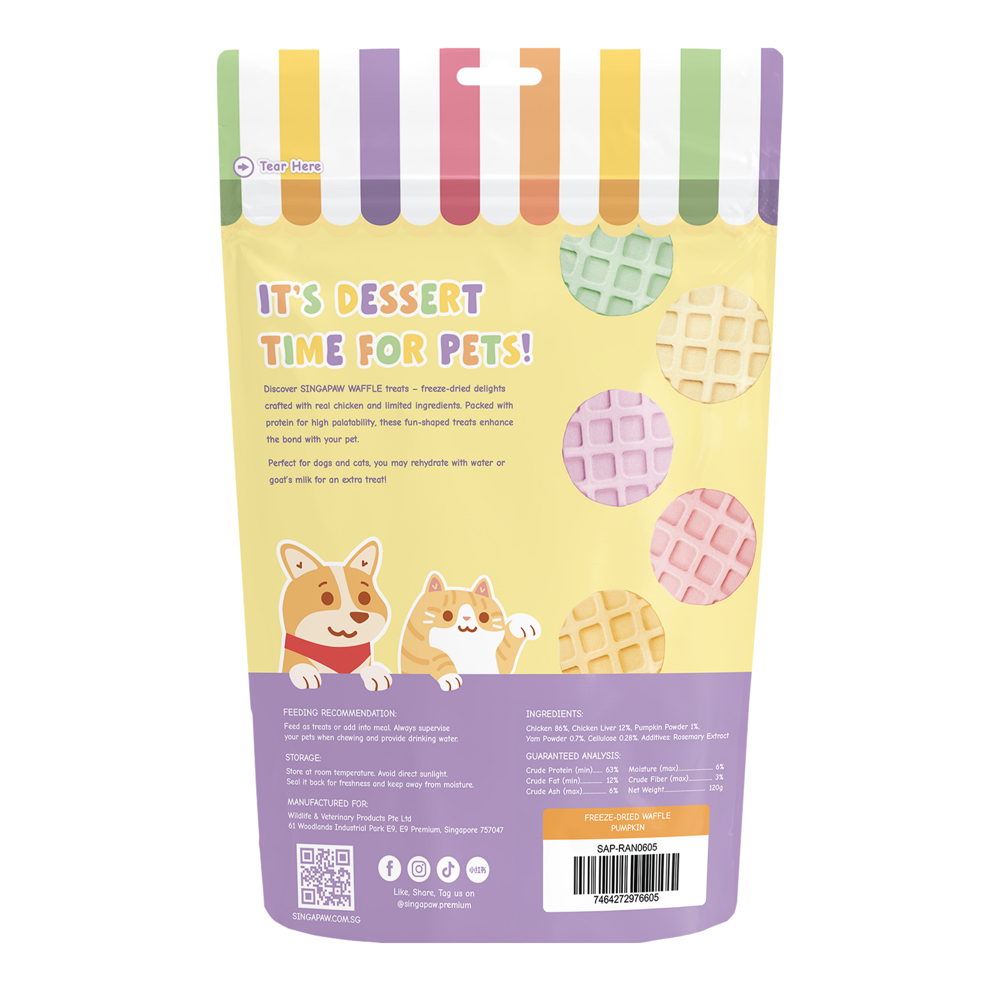 SingAPaw Freeze-Dried Waffle Pumpkin