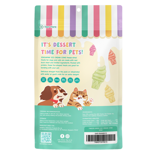 SingAPaw Freeze-dried Ice Cream Cone Kiwi