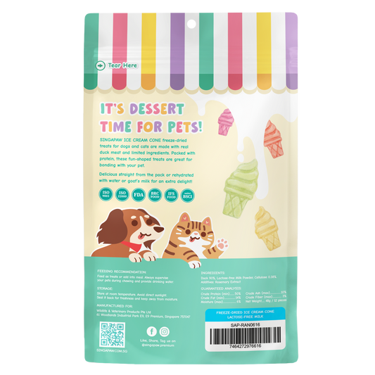 SingAPaw Freeze-dried Ice Cream Cone Lactose-free Milk