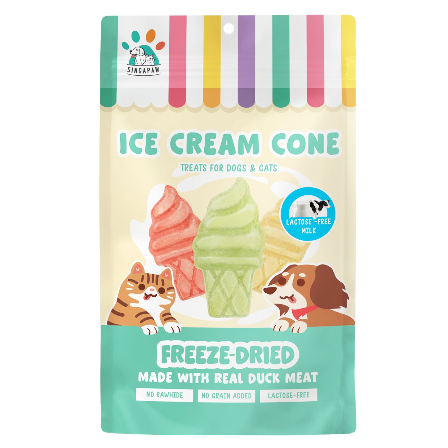 SingAPaw Freeze-dried Ice Cream Cone Lactose-free Milk