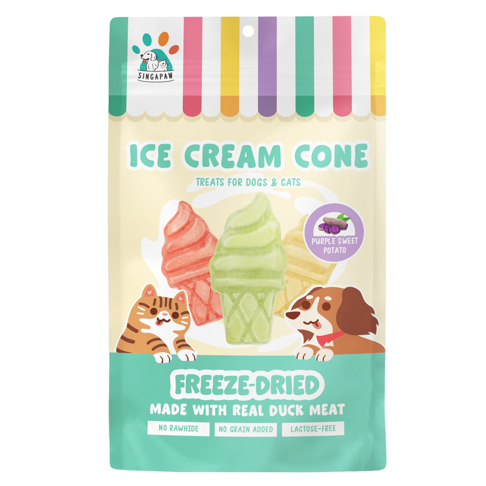 SingAPaw Freeze-dried Ice Cream Cone Purple Sweet Potato