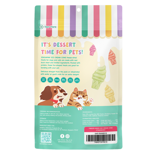 SingAPaw Freeze-dried Ice Cream Cone Strawberry