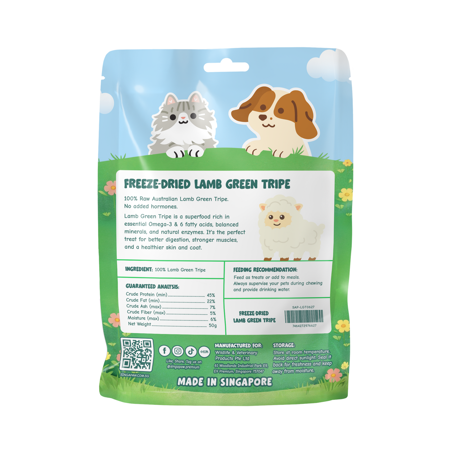 SingAPaw Freeze-dried Lamb Green Tripe