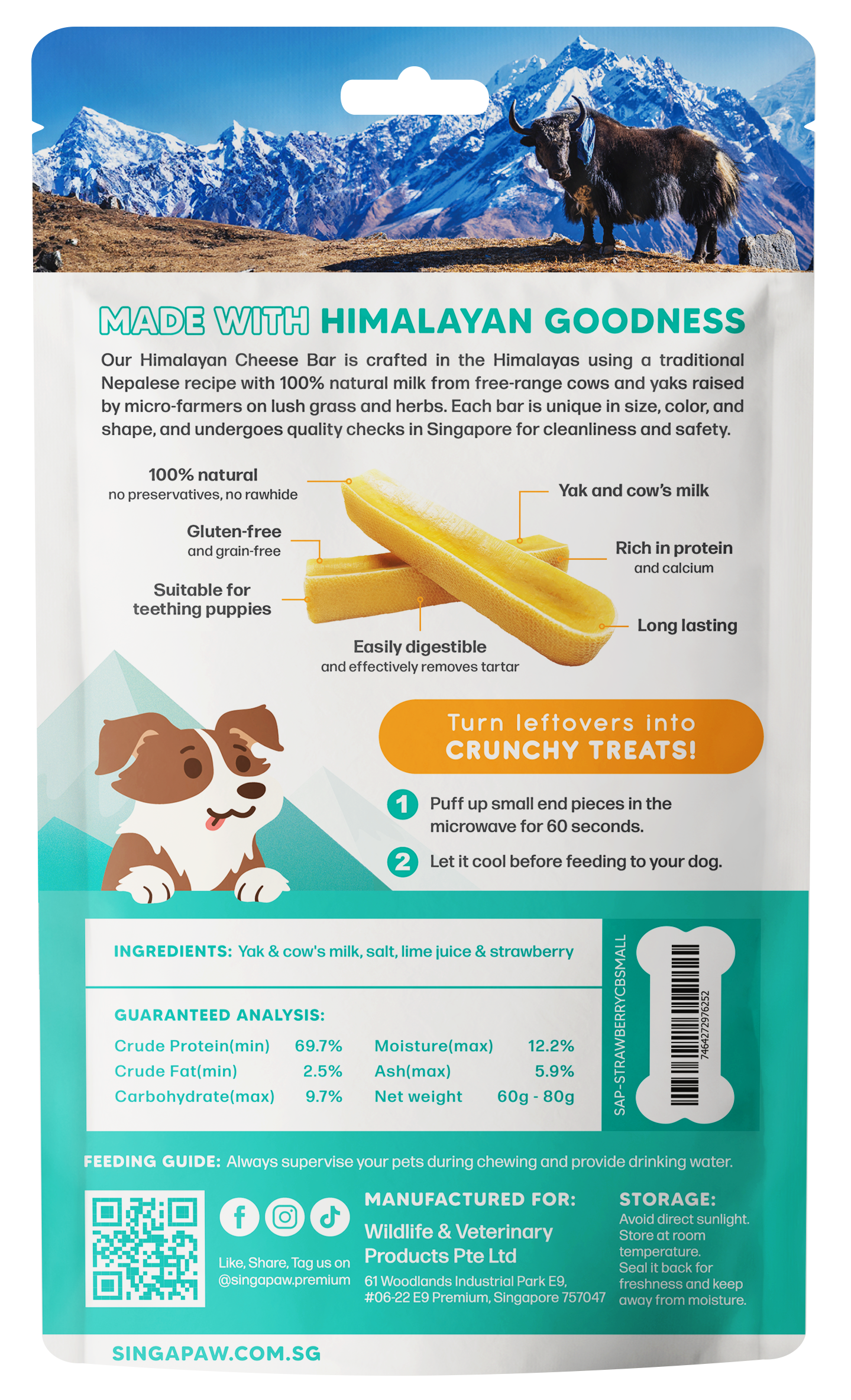 SingAPaw Himalayan Yak Cheese Bar (Strawberry)