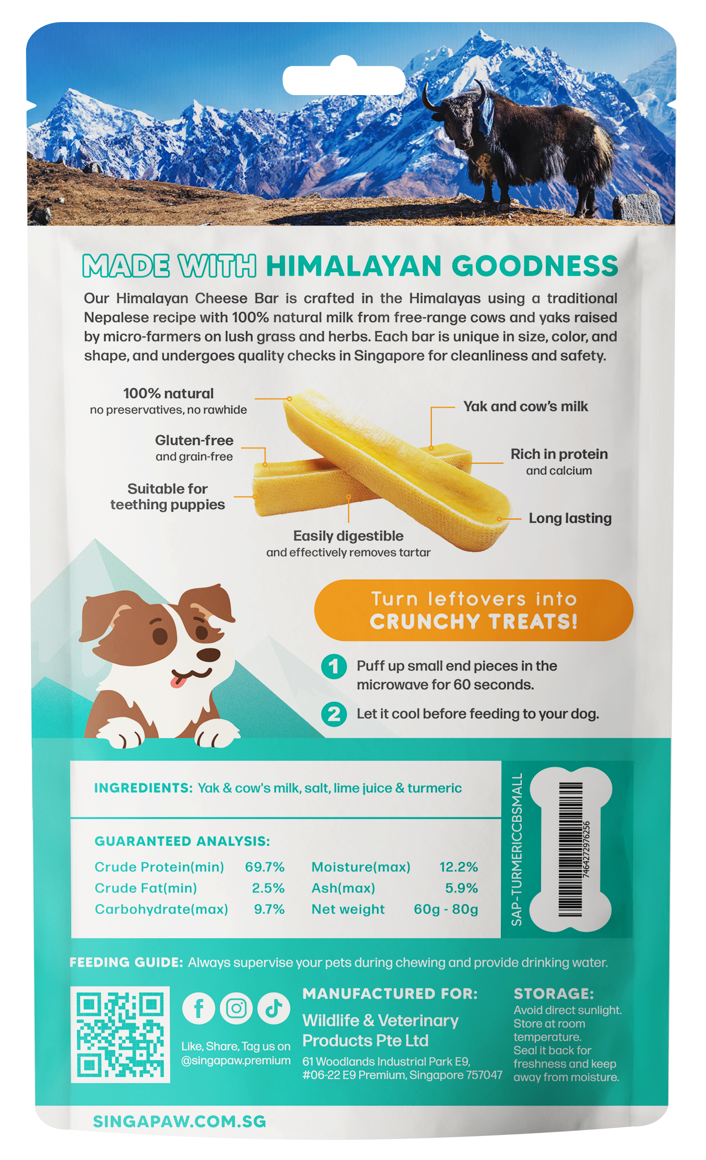 SingAPaw Himalayan Yak Cheese Bar (Turmeric)