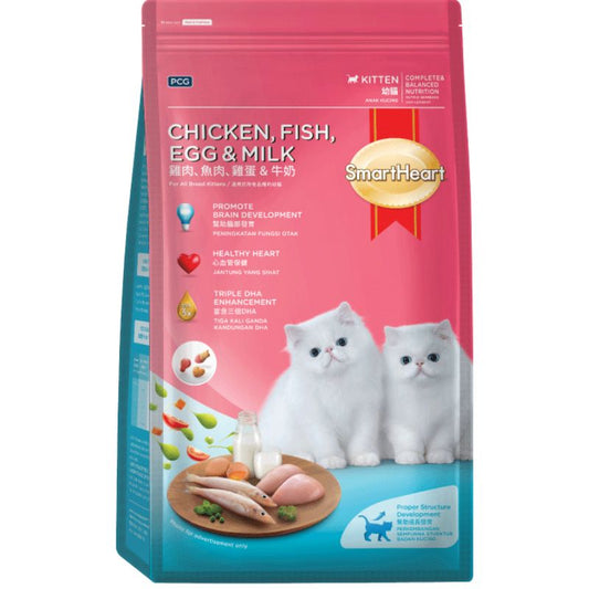 Smart Heart Kitten (Chicken, Fish, Eggs & Milk) Dry Cat Food [2 Size]