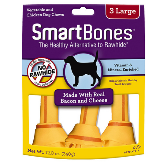 Smartbones Bacon and Cheese Classic Bone Chews - Large 3pcs
