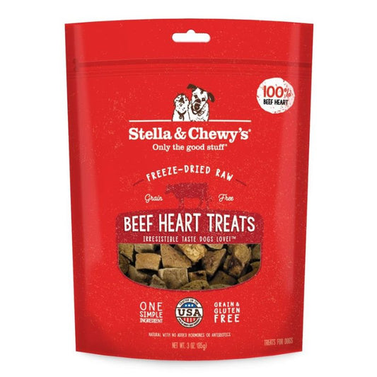 Stella & Chewy's Beef Heart Single Ingredient Grain-Free Freeze-Dried Dog Treats - 3 oz