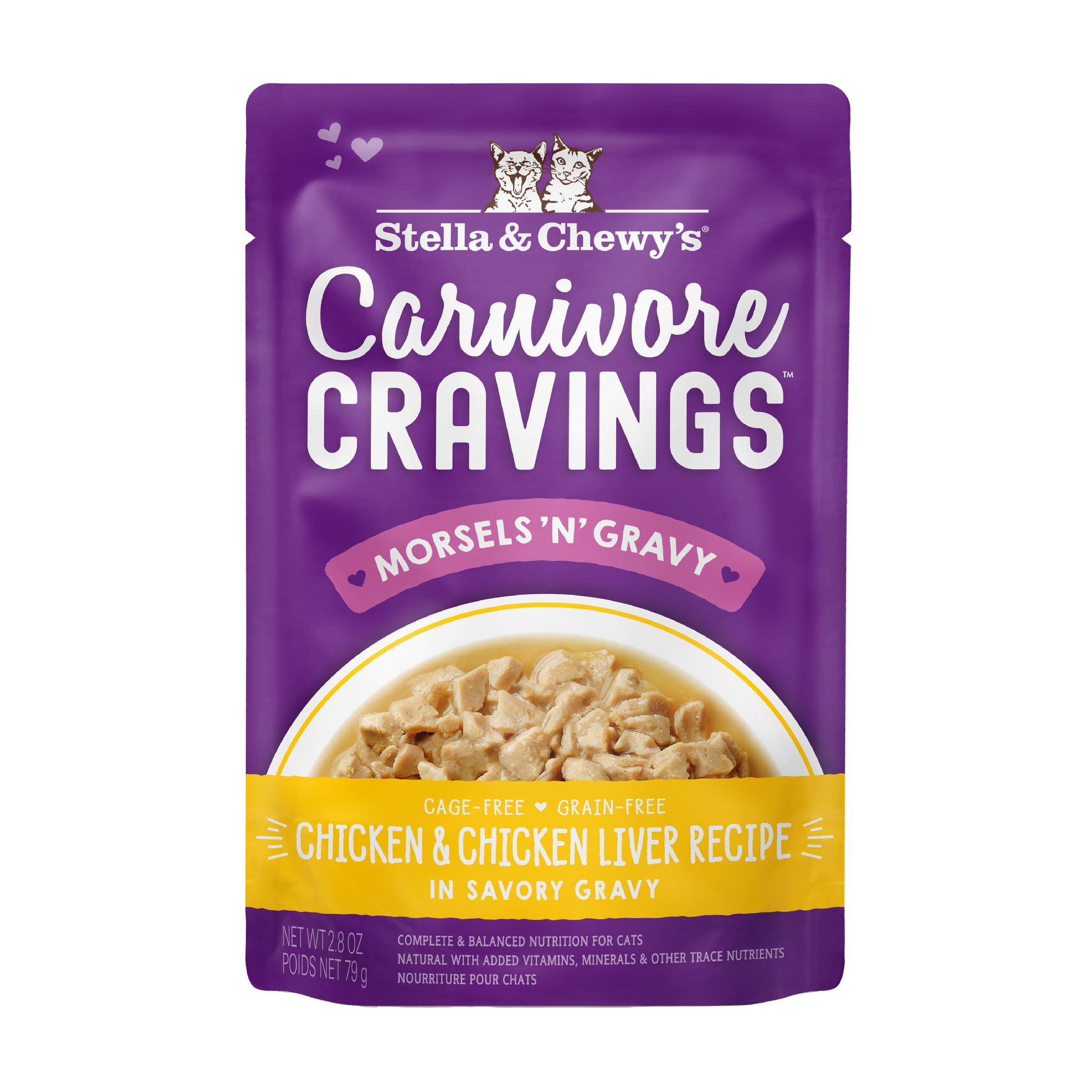 Stella & Chewy's Carnivore Cravings Morsels'n'gravy Chicken & Chicken Liver Recipe Cat Food Pouch