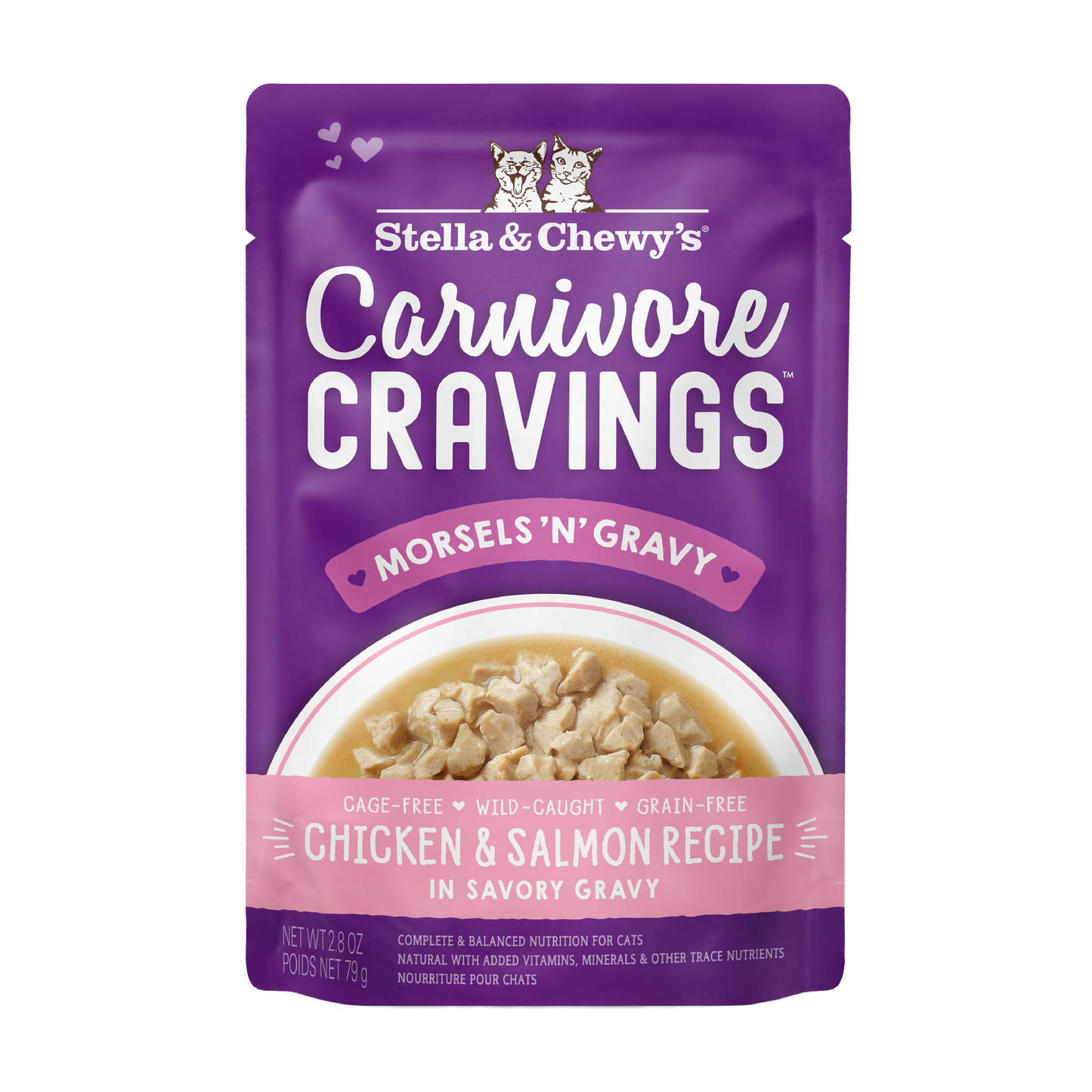 Stella & Chewy's Carnivore Cravings Morsels'n'gravy Chicken & Salmon Recipe Cat Food Pouch