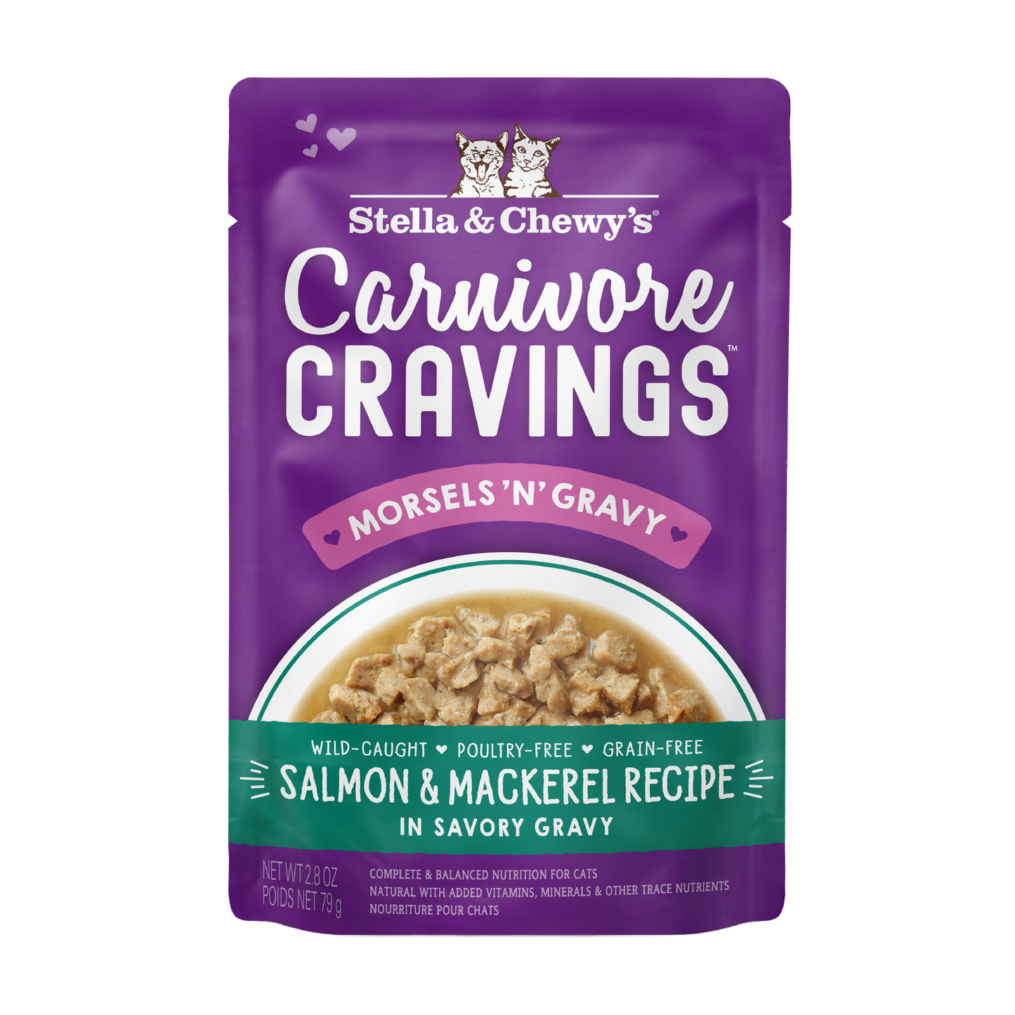 Stella & Chewy's Carnivore Cravings Morsels'n'gravy Salmon & Mackerel Recipe Cat Food Pouch