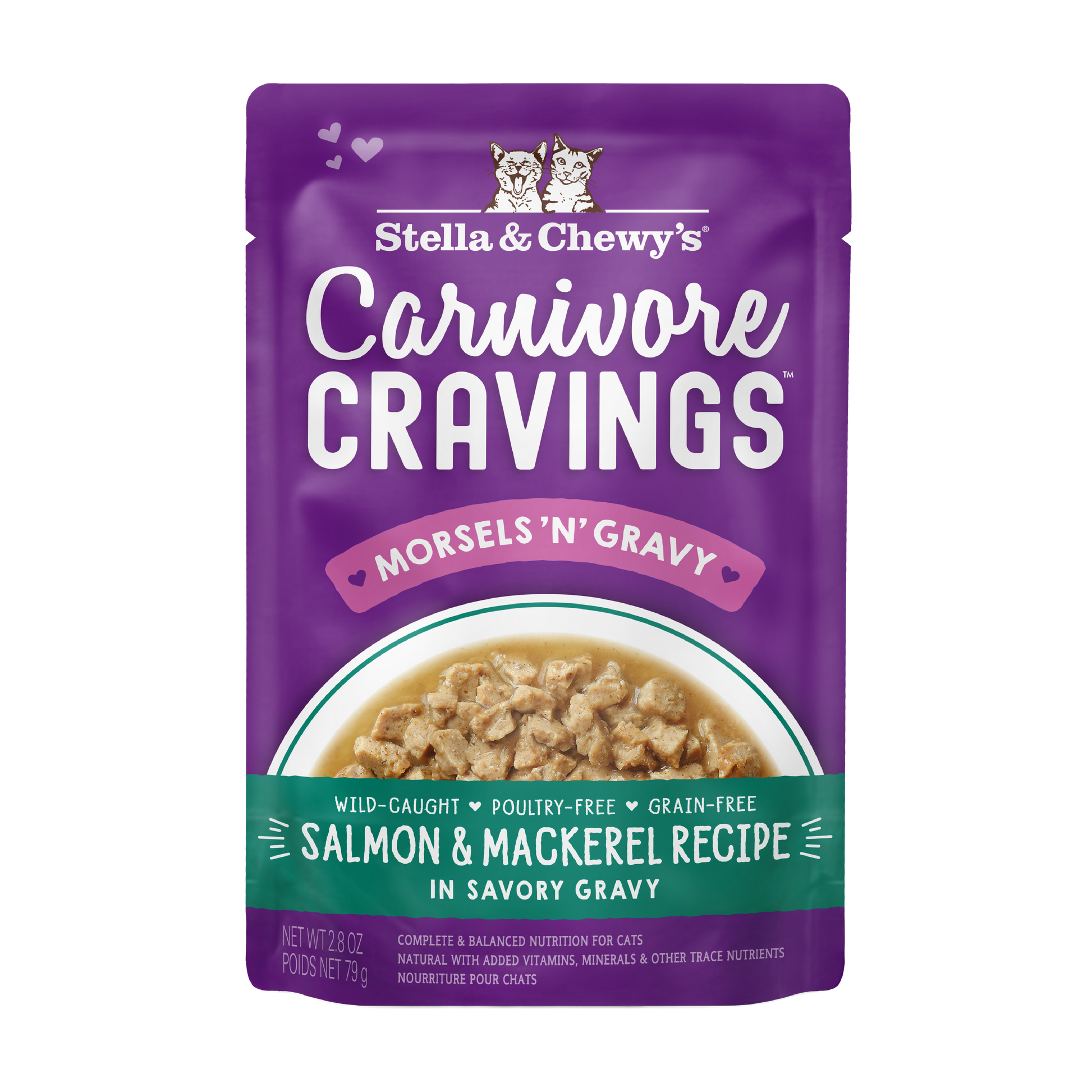 Stella & Chewy's Carnivore Cravings Morsels'n'gravy Salmon & Mackerel Recipe Cat Food Pouch