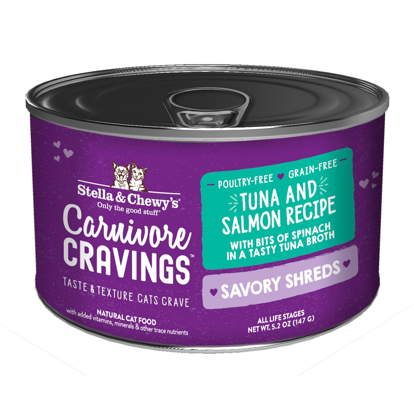 Stella & Chewy's Carnivore Cravings Savory Shreds Can - Tuna And Salmon In Broth