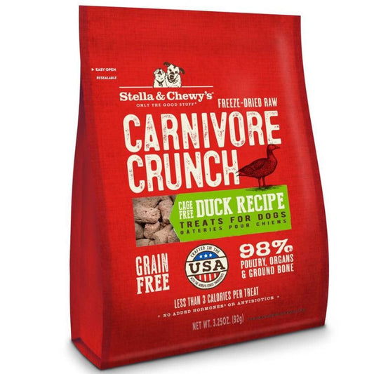 Stella & Chewy's Carnivore Crunch Duck Grain-Free Freeze-Dried Dog Treats - 3.25 oz