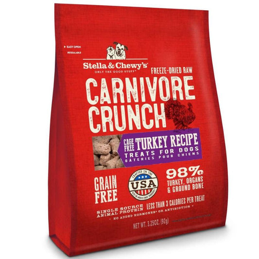 Stella & Chewy's Carnivore Crunch Turkey Grain-Free Freeze-Dried Dog Treats - 3.25 oz