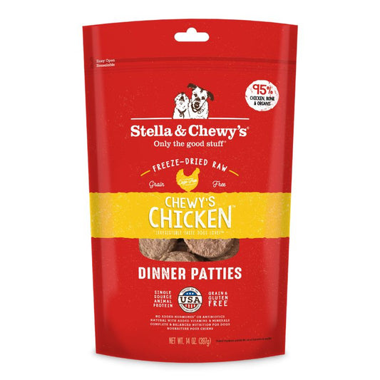 Stella & Chewy's Chewy's Chicken Dinner Patties Grain-Free Freeze-Dried Raw Dog Food [4 Size]