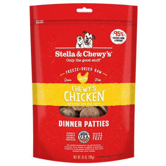 Stella & Chewy's Chewy's Chicken Dinner Patties Grain-Free Freeze-Dried Raw Dog Food [4 Size]