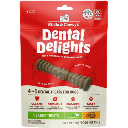 Stella & Chewy's Dental Delights 4-In-1 Dental Dog Treats [4 Size]