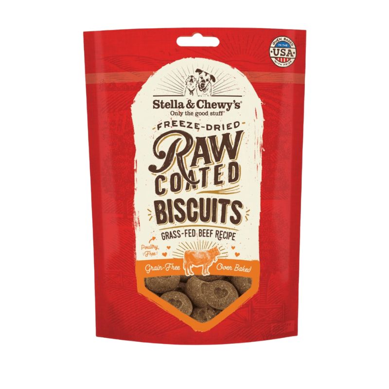 Stella & Chewy's Freeze-Dried Raw Coated Biscuits Beef Grain-Free Dog Treats - 9 oz