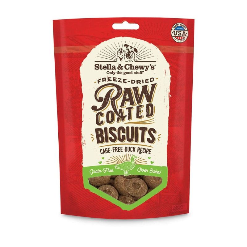 Stella & Chewy's Freeze-Dried Raw Coated Biscuits Duck Grain-Free Dog Treats - 9 oz