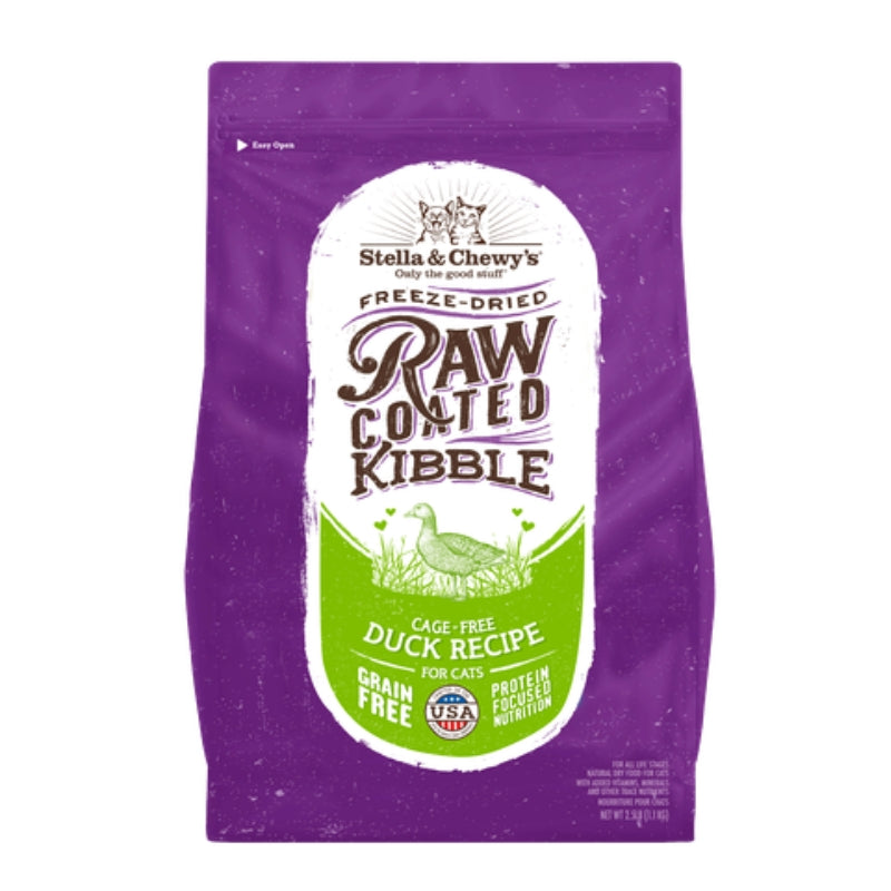 Stella & Chewy's Freeze-Dried Raw Coated Kibble Cage-Free Duck Grain-Free Dry Cat Food [2 Size]