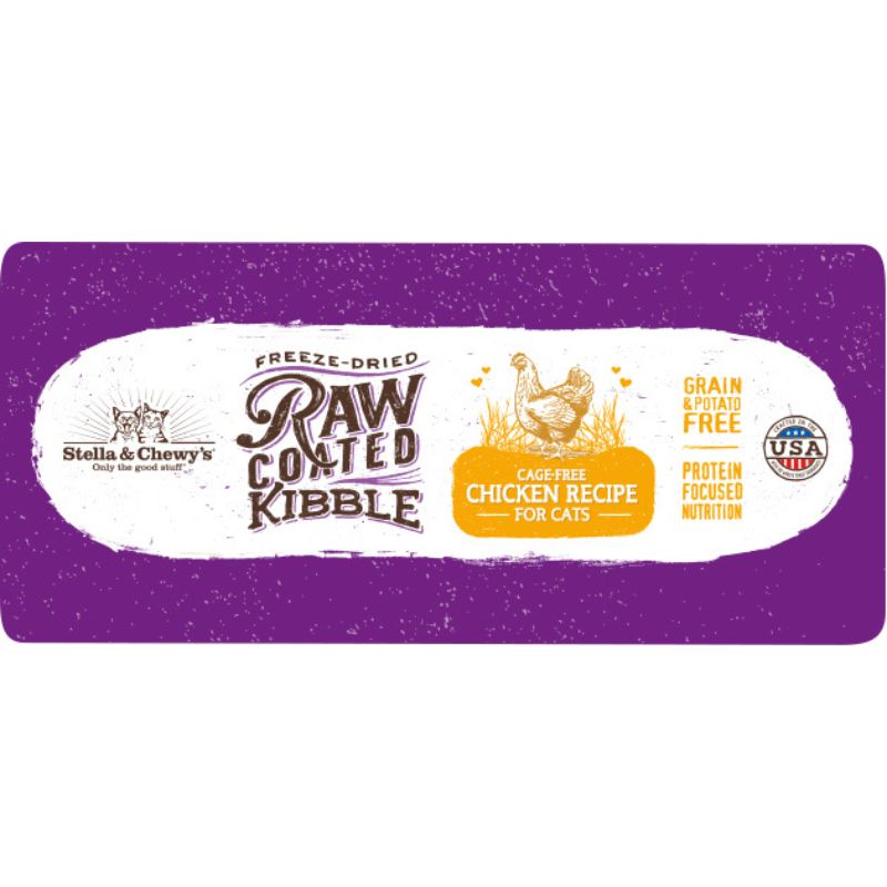 Stella & Chewy's Freeze-Dried Raw Coated Kibble Chicken Grain-Free Dry Cat Food [3 Size]
