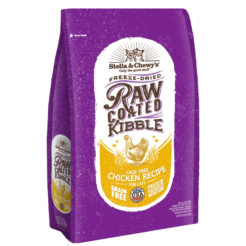 Stella Chewys Freeze Dried Raw Coated Kibble Chicken Grain Free Dry Cat Food 3 Size