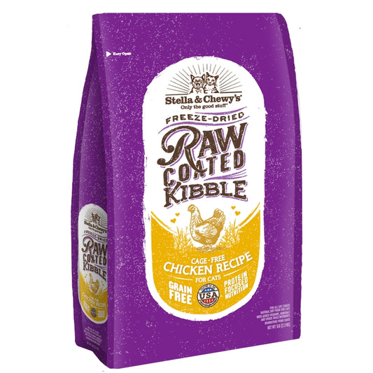 Stella & Chewy's Freeze-Dried Raw Coated Kibble Chicken Grain-Free Dry Cat Food [3 Size]