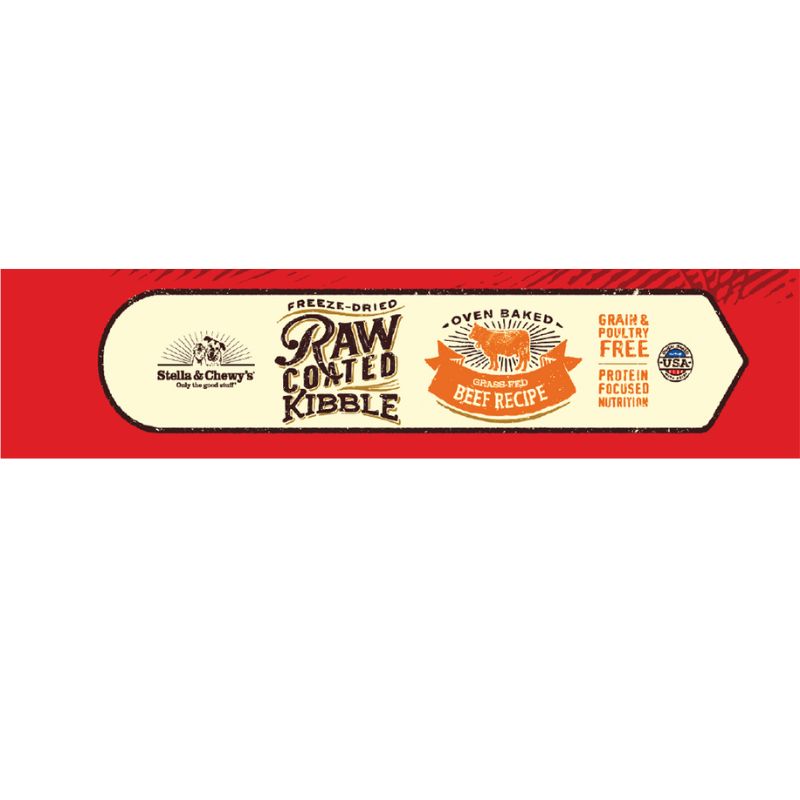 Stella & Chewy's Freeze-Dried Raw Coated Kibble Grass-Fed Beef Grain-Free Dry Dog Food [2 Size]