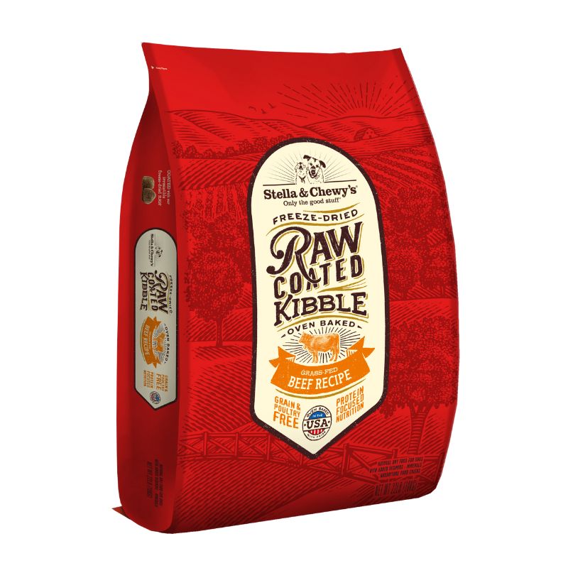 Stella & Chewy's Freeze-Dried Raw Coated Kibble Grass-Fed Beef Grain-Free Dry Dog Food [2 Size]