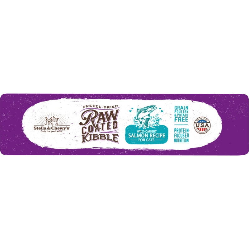 Stella & Chewy's Freeze-Dried Raw Coated Kibble Salmon Grain-Free Dry Cat Food [2 Size]
