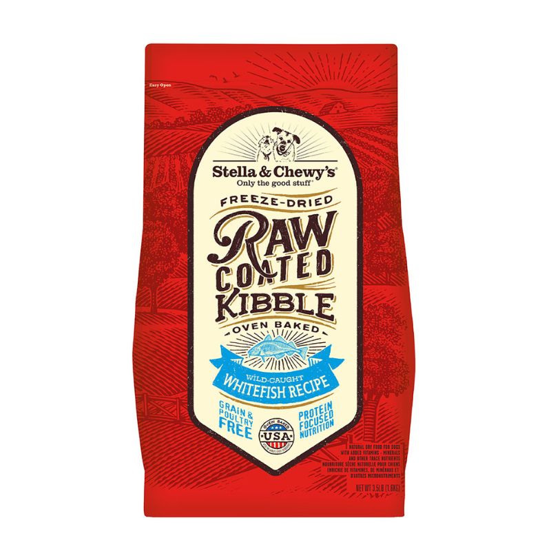 Stella & Chewy's Freeze-Dried Raw Coated Kibble Whitefish Grain-Free Dry Dog Food [2 Size]