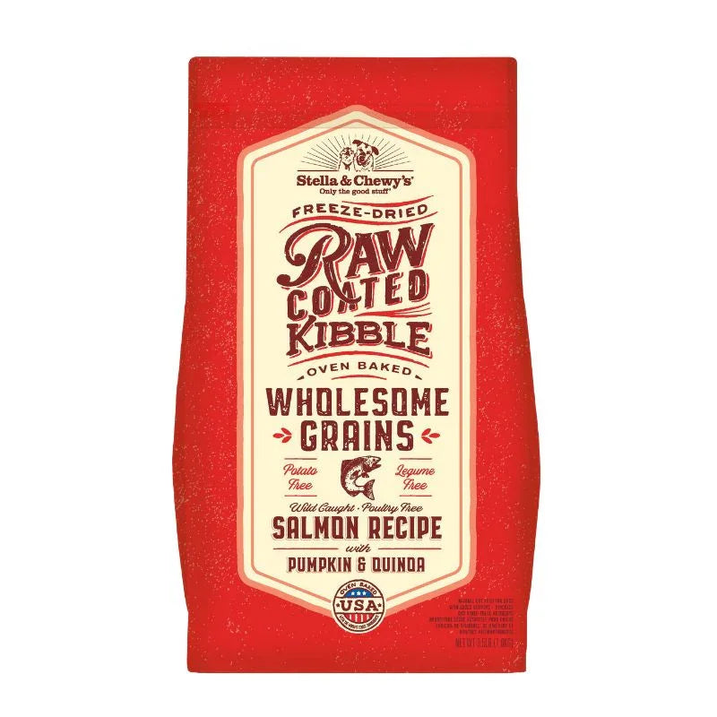 Stella & Chewy's Freeze-Dried Raw Coated Kibble Wholesome Grains Salmon With Pumpkin & Quinoa Dry Dog Food [2 Size]