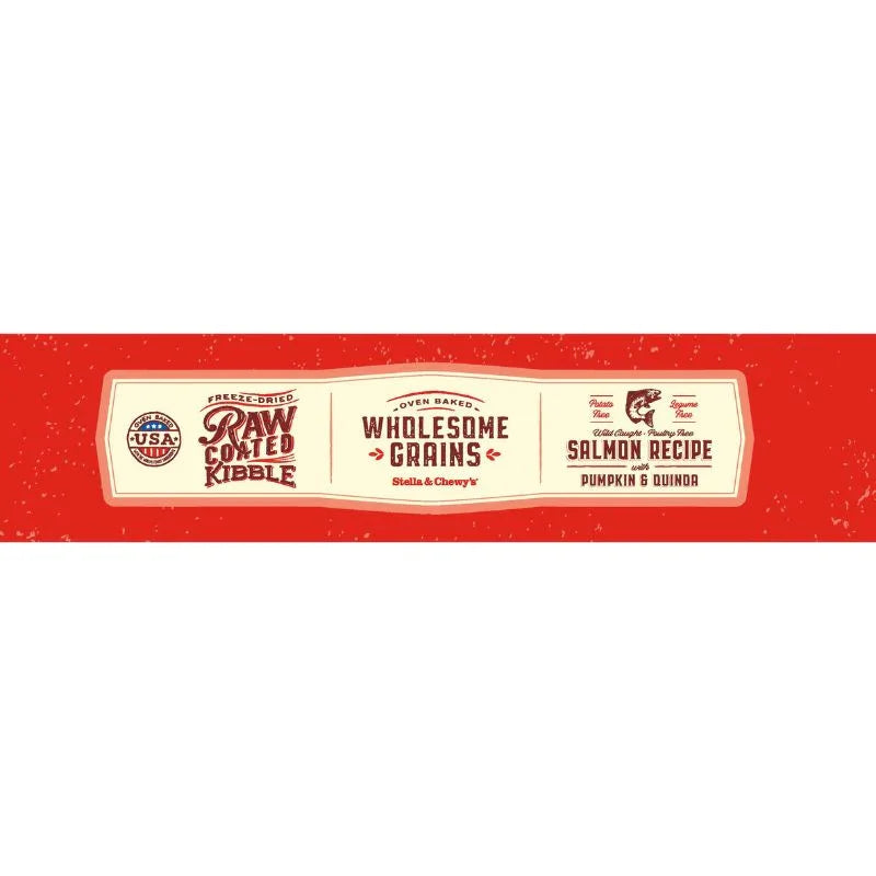 Stella & Chewy's Freeze-Dried Raw Coated Kibble Wholesome Grains Salmon With Pumpkin & Quinoa Dry Dog Food [2 Size]