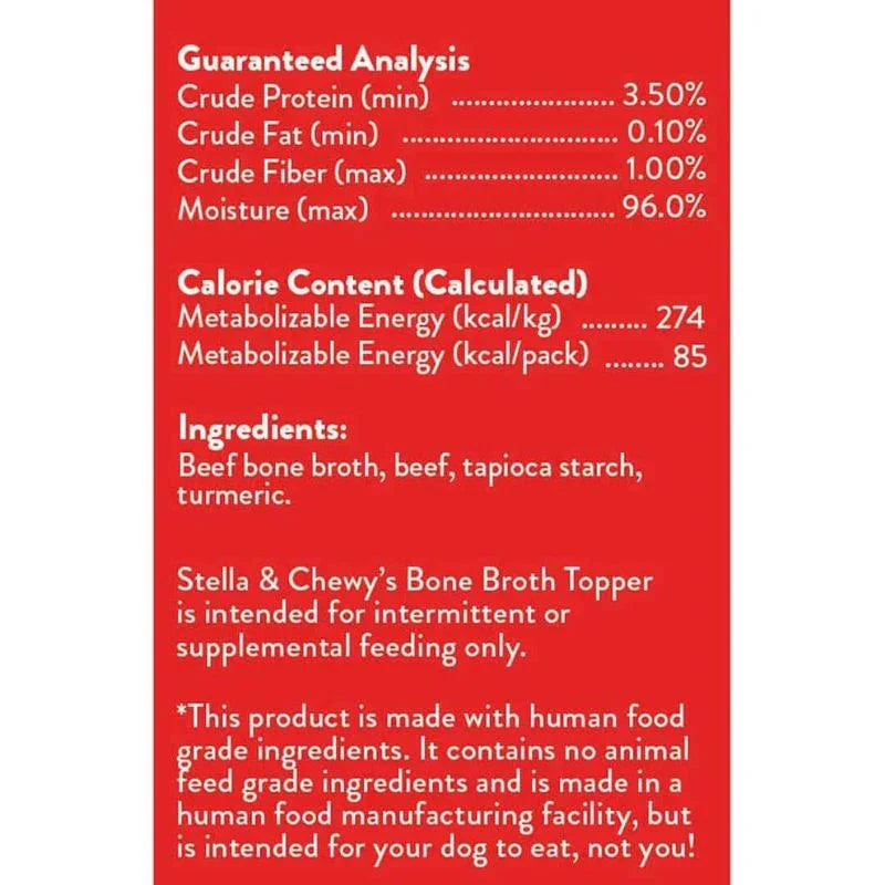 Stella & Chewy's Grass-Fed Beef Broth Topper Grain-Free Wet Dog Food - 11 oz