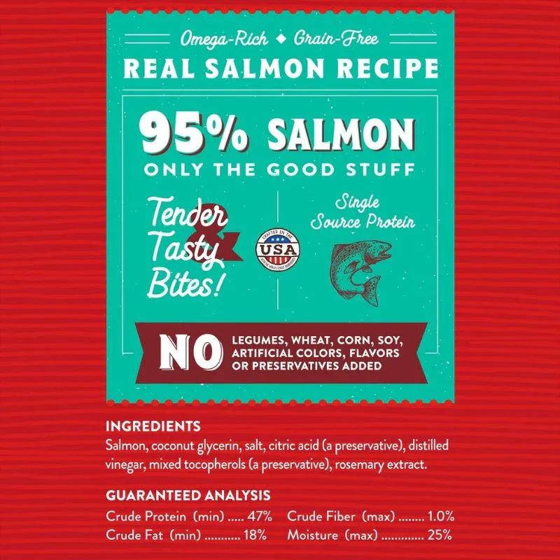 Stella & Chewy's Just Jerky Bites Real Salmon Recipe Jerky Grain-Free Dog Treats - 6 oz