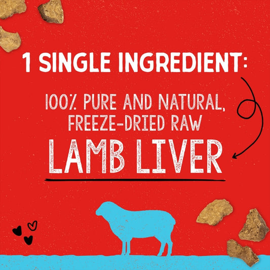 Stella & Chewy's Lamb Liver Single Ingredient Grain-Free Freeze-Dried Dog Treats - 3 oz