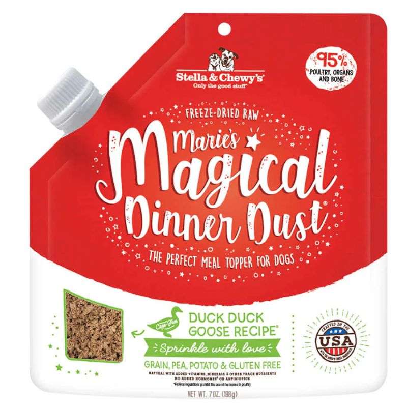 Stella & Chewy's Marie's Magical Dinner Dust Duck Duck Goose Freeze-Dried Dog Food Topper - 7 oz