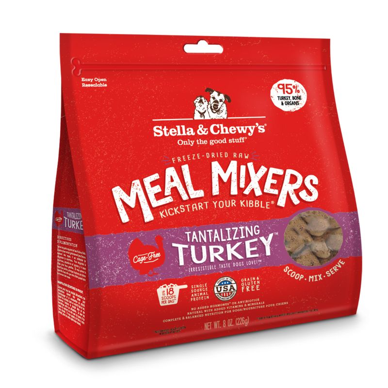 Stella & Chewy's Meal Mixers Tantalizing Turkey Grain-Free Freeze-Dried Raw Dog Food [2 Size]