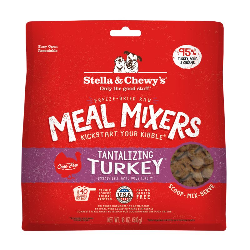 Stella & Chewy's Meal Mixers Tantalizing Turkey Grain-Free Freeze-Dried Raw Dog Food [2 Size]