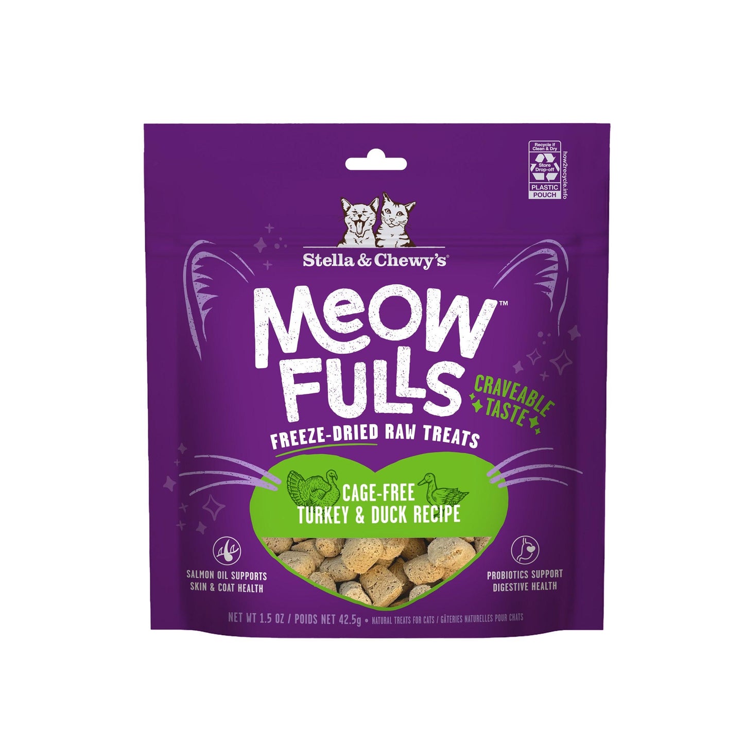 Stella & Chewy's Meowfulls Freeze Dried Cat Treats - Turkey & Duck Recipe